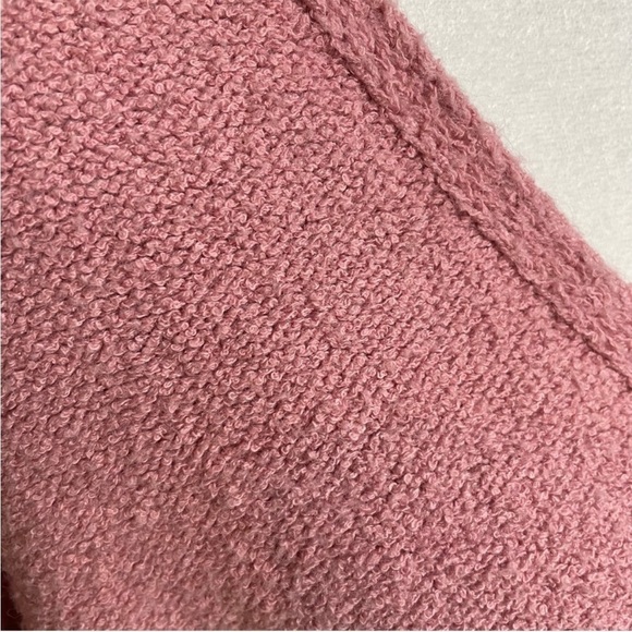 Free People Take Me Places Pink Oversized V-Neck Sweater Extra Small - Picture 10 of 15